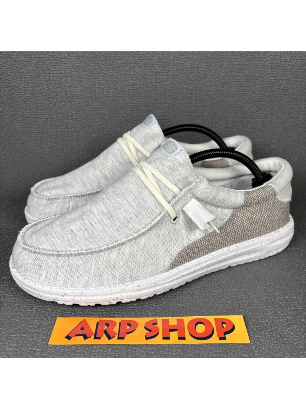 HeyDude Wally Stitch 1124-52-PD Size 10 Men's Optic White Comfort Casual Shoes
